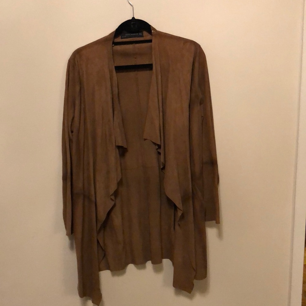 Zara suede waterfall jacket